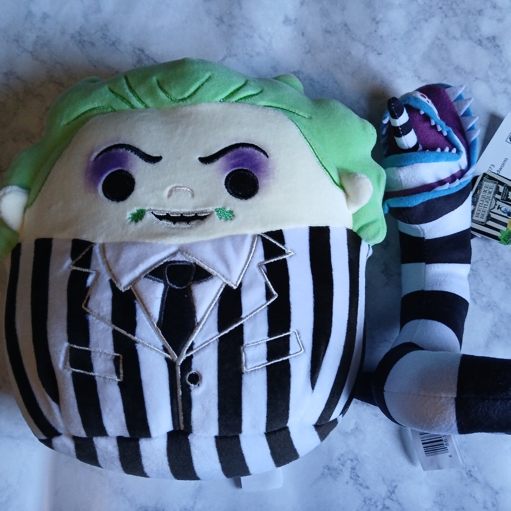 NWT Bundle Beetlejuice Squishmallow & Sandworm stuffie